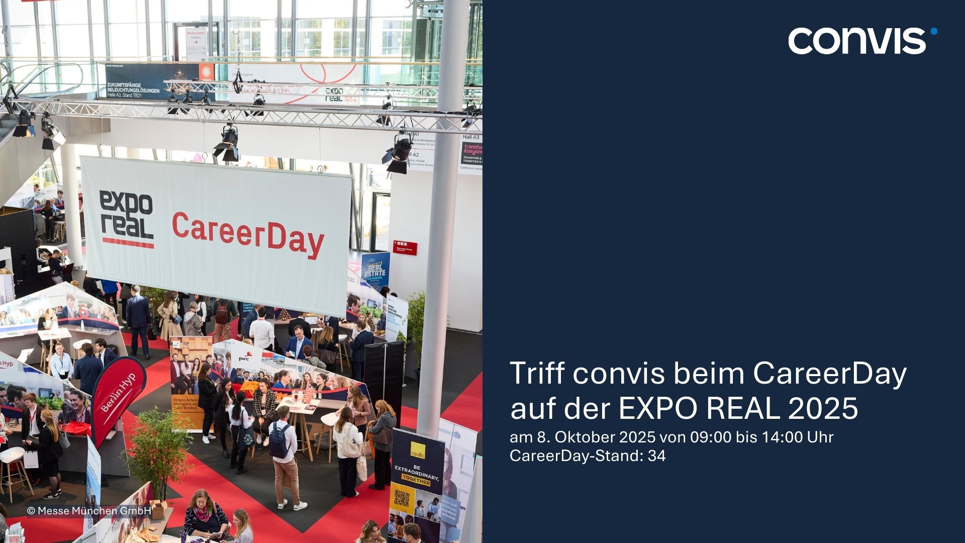 convis auf dem CareerDay der EXPO REAL 2025, Stand 34, am 8. Oktober.
