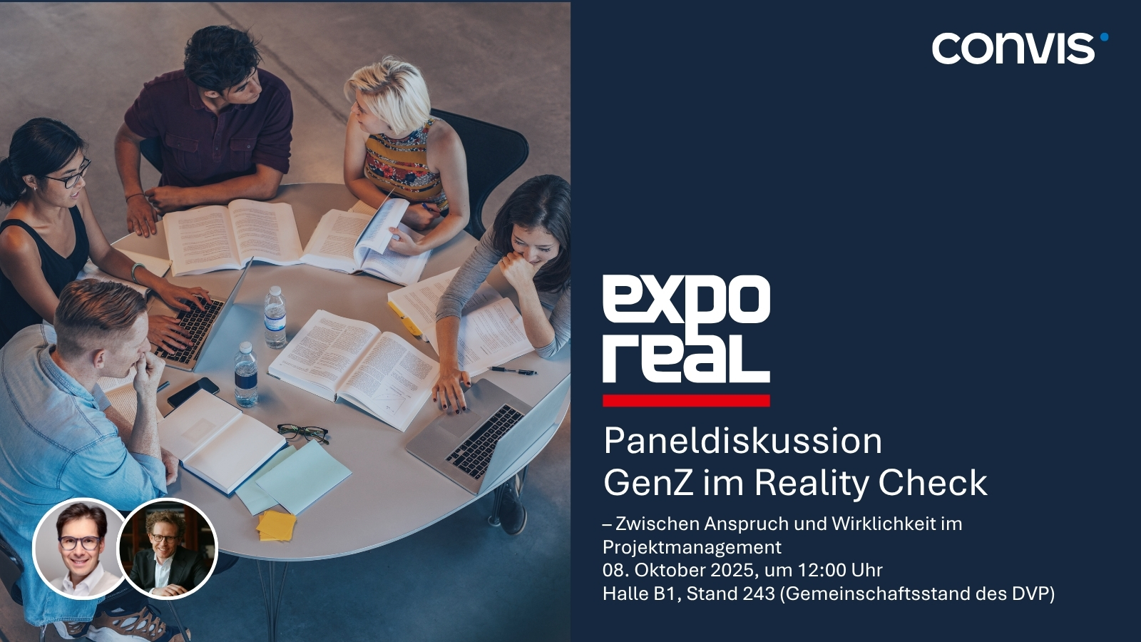 Paneldiskussion zur GenZ im Projektmanagement auf der Expo Real 2025 in München.