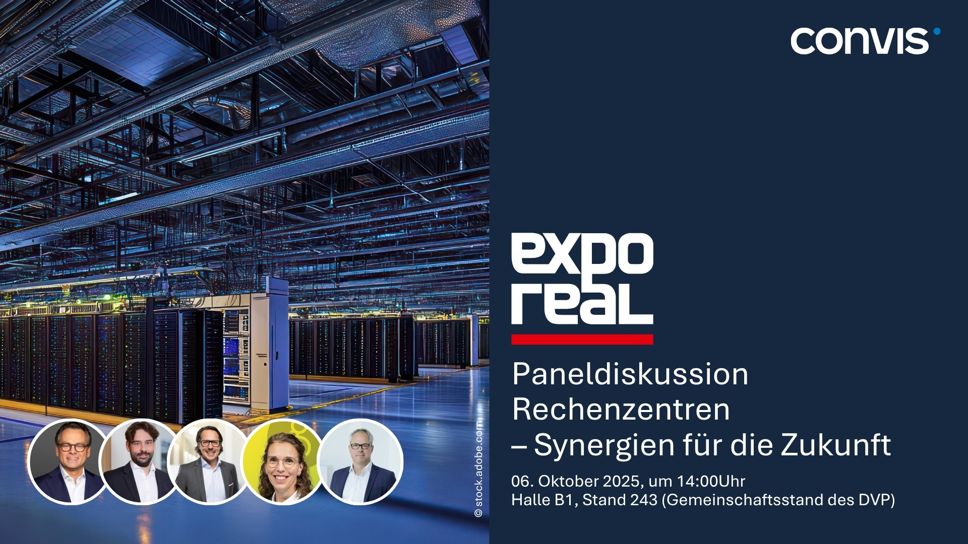 Paneldiskussion zu Rechenzentren und Synergien für die Zukunft auf der Expo Real 2025.