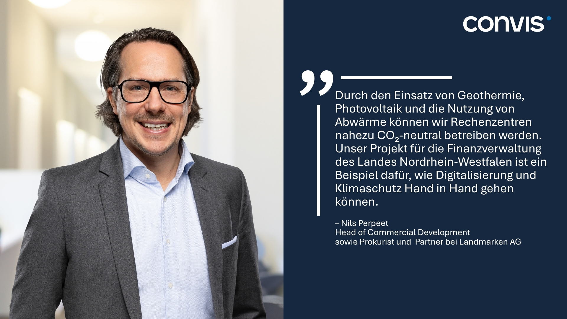 Nils Perpeet von CONVIS über nachhaltige Energienutzung und Digitalisierung im Finanzwesen.