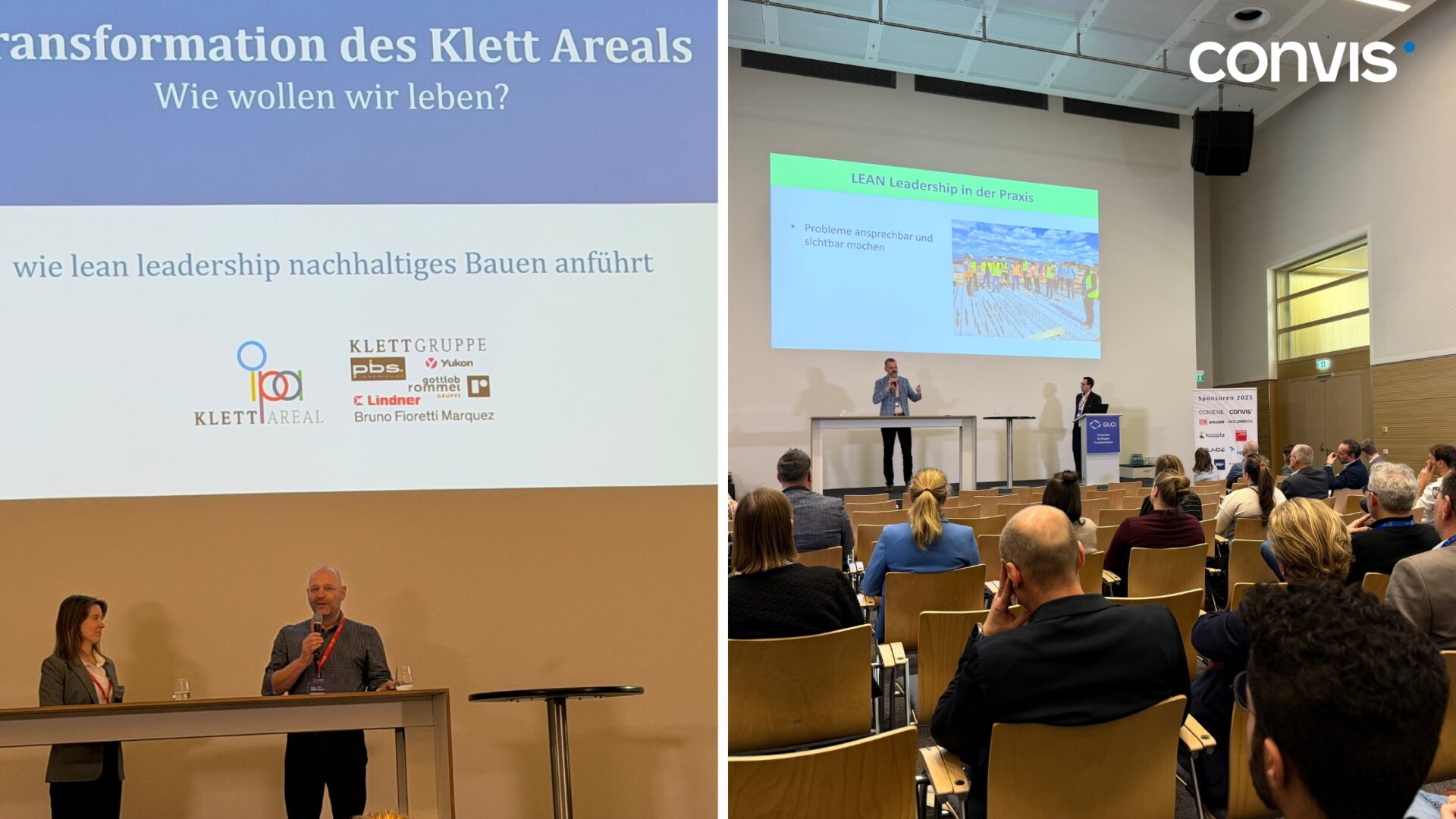 Konferenz zur Transformation des Klett Areals mit Fokus auf nachhaltiges Bauen und Leadership.