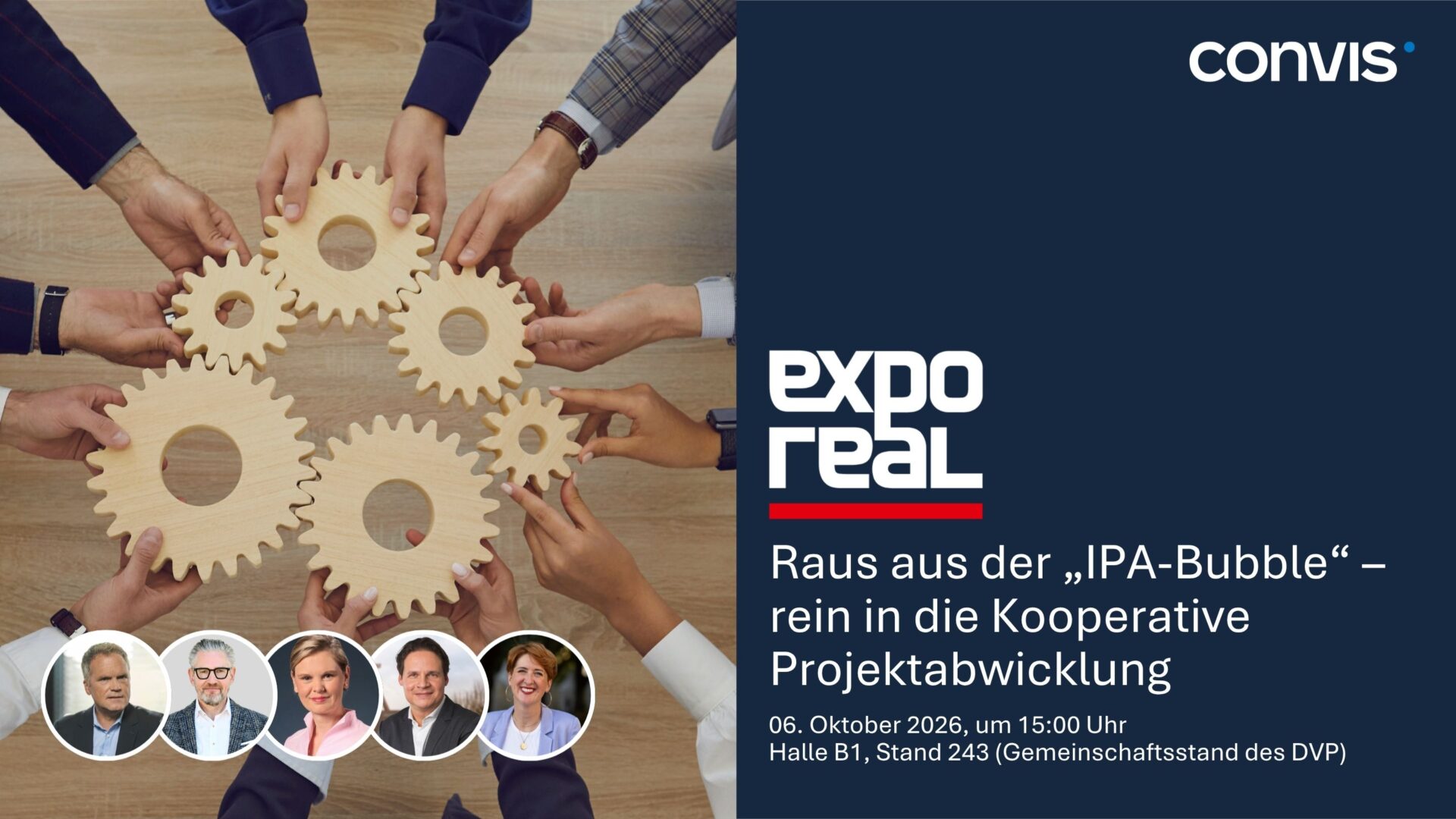 Kooperationsveranstaltung von Convis zur Projektentwicklung auf der Expo Real 2026.