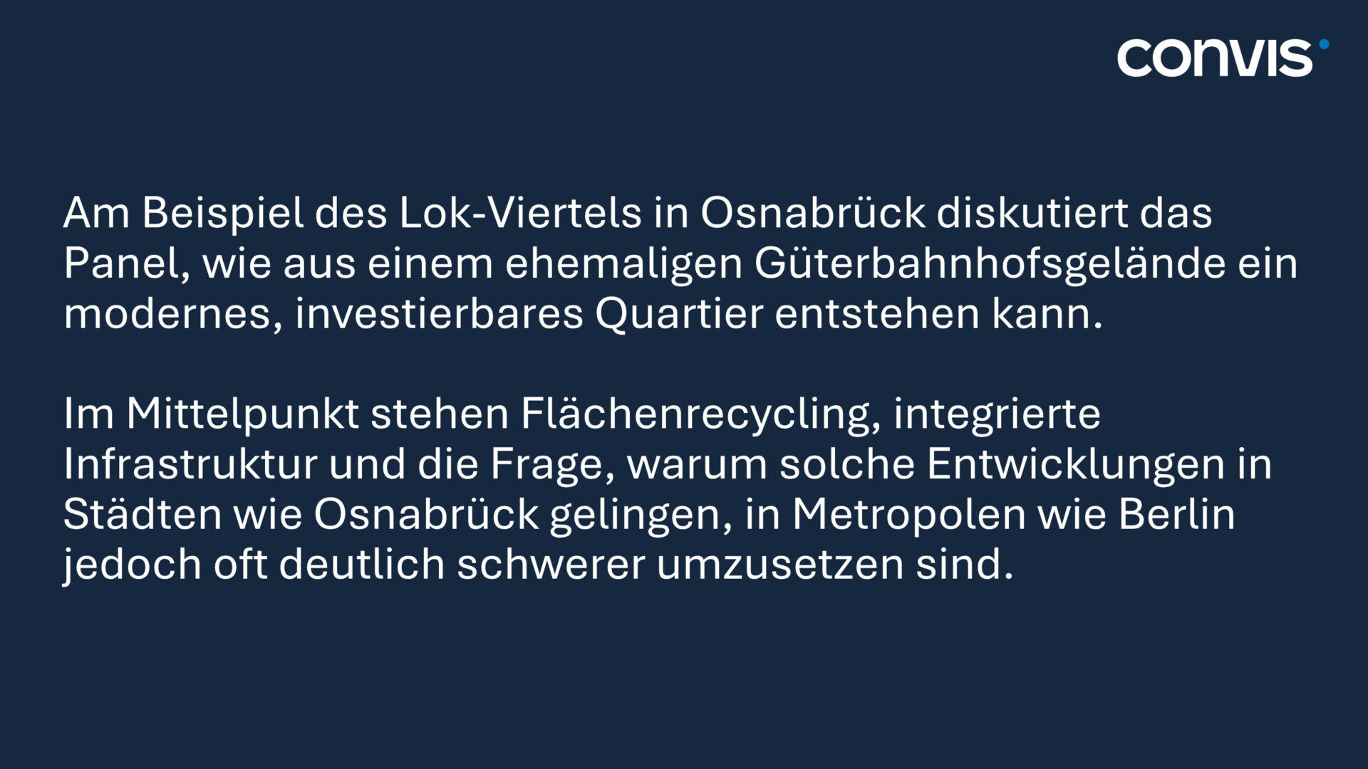 Diskussion über Flächenrecycling und Stadtentwicklung im Lok-Viertel Osnabrück.