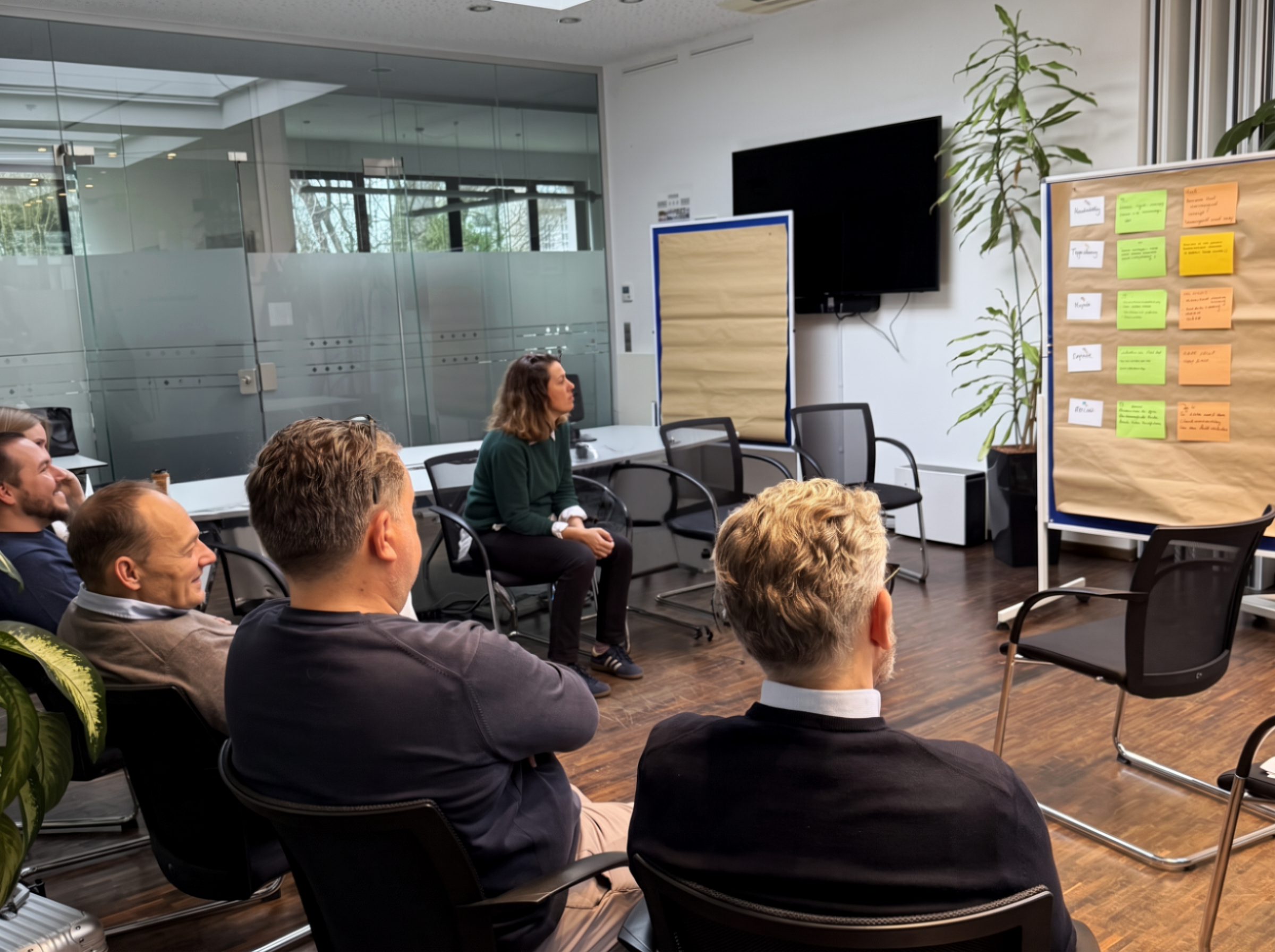 KOOPRA Workshop mit Teilnehmenden in einem Besprechungsraum.
